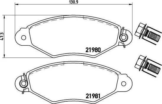 Brembo P 61 098 - Bremsbelagsatz, Scheibenbremse alexcarstop-ersatzteile.com