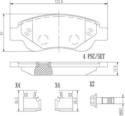 Brembo P61081N - Bremsbelagsatz, Scheibenbremse alexcarstop-ersatzteile.com