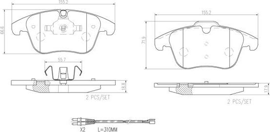 Brembo P61106N - Bremsbelagsatz, Scheibenbremse alexcarstop-ersatzteile.com