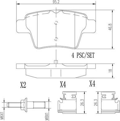 Brembo P61100N - Bremsbelagsatz, Scheibenbremse alexcarstop-ersatzteile.com