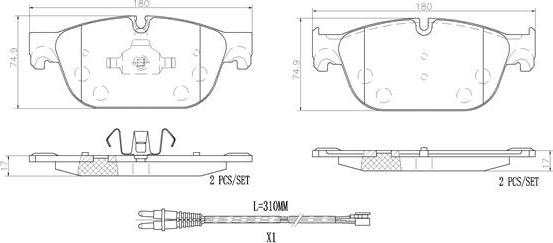 Brembo P61107N - Bremsbelagsatz, Scheibenbremse alexcarstop-ersatzteile.com