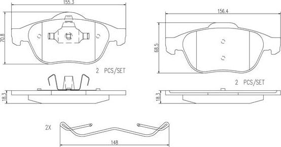 Brembo P68032N - Bremsbelagsatz, Scheibenbremse alexcarstop-ersatzteile.com