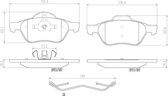 Brembo P68029N - Bremsbelagsatz, Scheibenbremse alexcarstop-ersatzteile.com