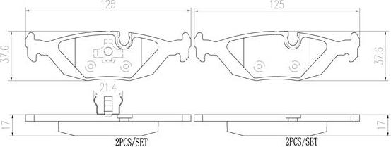 Brembo P06009N - Bremsbelagsatz, Scheibenbremse alexcarstop-ersatzteile.com