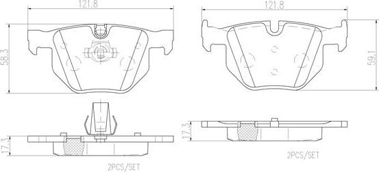 Brembo P06033N - Bremsbelagsatz, Scheibenbremse alexcarstop-ersatzteile.com