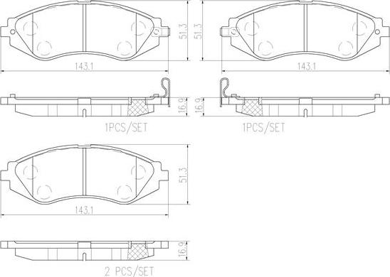 Brembo P15002N - Bremsbelagsatz, Scheibenbremse alexcarstop-ersatzteile.com