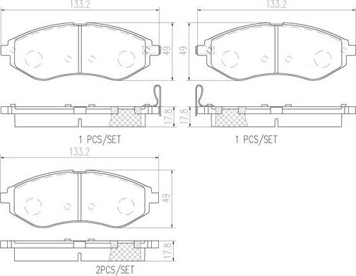 Brembo P10057N - Bremsbelagsatz, Scheibenbremse alexcarstop-ersatzteile.com