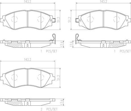 Brembo P10006N - Bremsbelagsatz, Scheibenbremse alexcarstop-ersatzteile.com