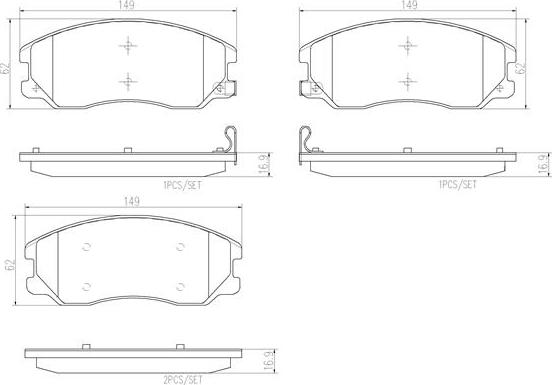 Brembo P10003N - Bremsbelagsatz, Scheibenbremse alexcarstop-ersatzteile.com