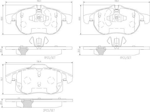 Brembo P10011N - Bremsbelagsatz, Scheibenbremse alexcarstop-ersatzteile.com