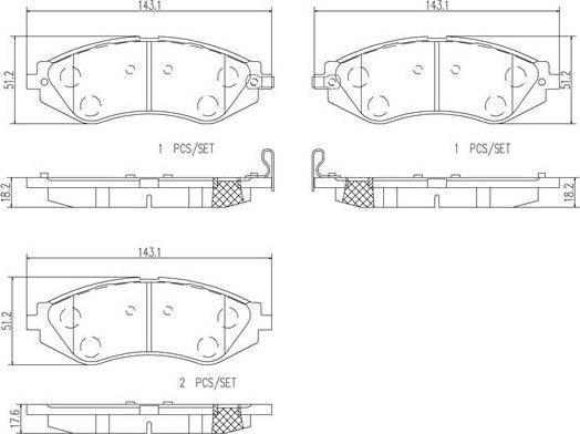 Brembo P10032N - Bremsbelagsatz, Scheibenbremse alexcarstop-ersatzteile.com