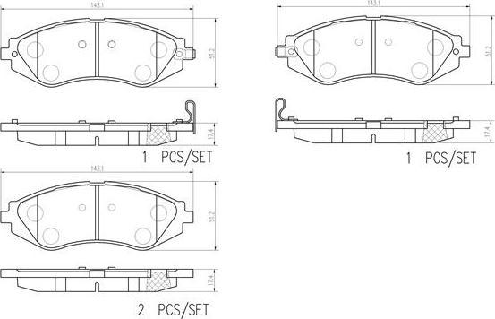 Brembo P 10 032 - Bremsbelagsatz, Scheibenbremse alexcarstop-ersatzteile.com