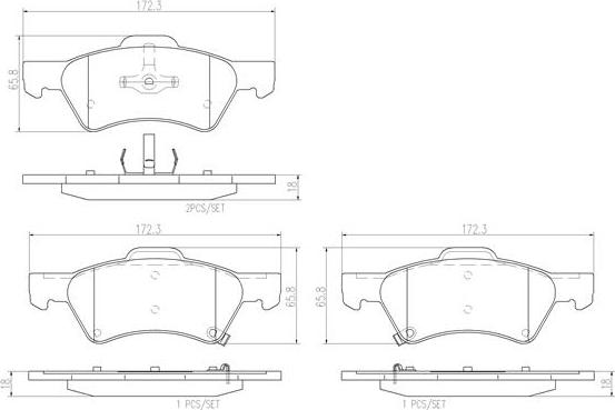 Brembo P11015N - Bremsbelagsatz, Scheibenbremse alexcarstop-ersatzteile.com