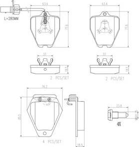 Brembo P85096N - Bremsbelagsatz, Scheibenbremse alexcarstop-ersatzteile.com