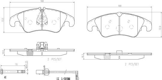 Brembo P85098N - Bremsbelagsatz, Scheibenbremse alexcarstop-ersatzteile.com