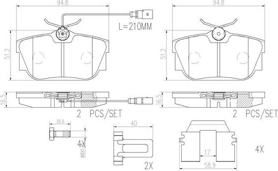 Brembo P85059N - Bremsbelagsatz, Scheibenbremse alexcarstop-ersatzteile.com