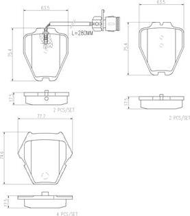 Brembo P85054N - Bremsbelagsatz, Scheibenbremse alexcarstop-ersatzteile.com