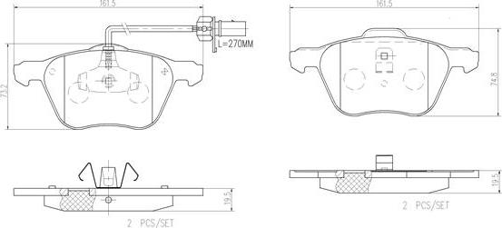 Brembo P85061N - Bremsbelagsatz, Scheibenbremse alexcarstop-ersatzteile.com