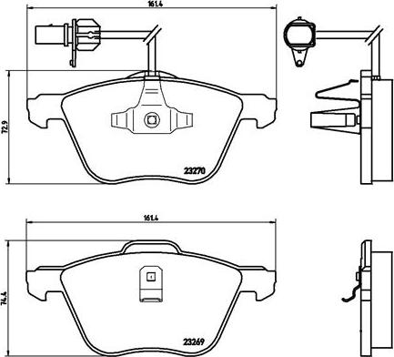 Brembo P 85 061 - Bremsbelagsatz, Scheibenbremse alexcarstop-ersatzteile.com