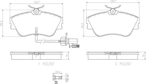 Brembo P85029N - Bremsbelagsatz, Scheibenbremse alexcarstop-ersatzteile.com