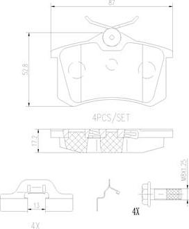 Brembo P85020N - Bremsbelagsatz, Scheibenbremse alexcarstop-ersatzteile.com