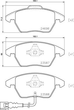 Brembo P 85 146 - Bremsbelagsatz, Scheibenbremse alexcarstop-ersatzteile.com