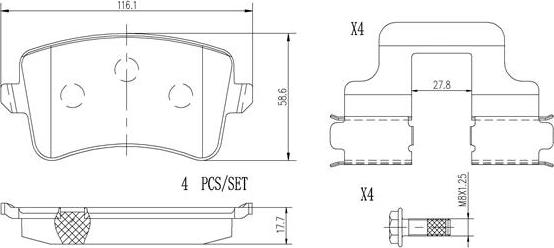 Brembo P85100N - Bremsbelagsatz, Scheibenbremse alexcarstop-ersatzteile.com