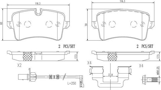 Brembo P85119N - Bremsbelagsatz, Scheibenbremse alexcarstop-ersatzteile.com