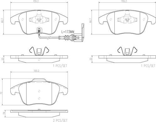 Brembo P85130N - Bremsbelagsatz, Scheibenbremse alexcarstop-ersatzteile.com