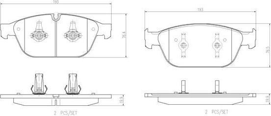 Brembo P85128N - Bremsbelagsatz, Scheibenbremse alexcarstop-ersatzteile.com