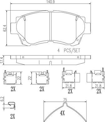 Brembo P83124N - Bremsbelagsatz, Scheibenbremse alexcarstop-ersatzteile.com