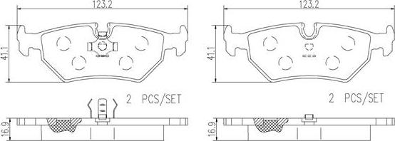 Brembo P36008N - Bremsbelagsatz, Scheibenbremse alexcarstop-ersatzteile.com