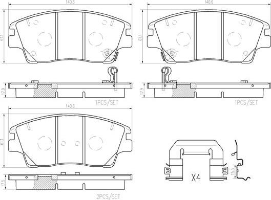 Brembo P30096N - Bremsbelagsatz, Scheibenbremse alexcarstop-ersatzteile.com