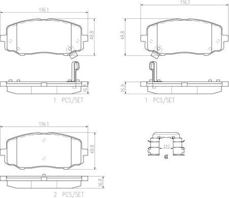 Brembo P30045N - Bremsbelagsatz, Scheibenbremse alexcarstop-ersatzteile.com