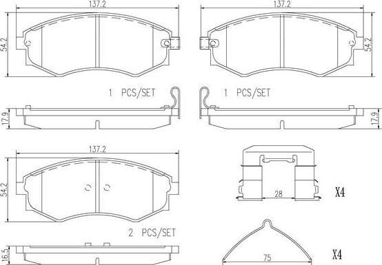 Brembo P30048N - Bremsbelagsatz, Scheibenbremse alexcarstop-ersatzteile.com