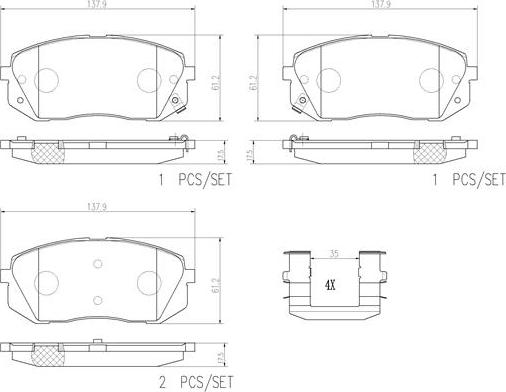 Brembo P30056N - Bremsbelagsatz, Scheibenbremse alexcarstop-ersatzteile.com