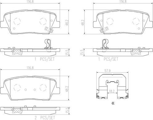 Brembo P30063N - Bremsbelagsatz, Scheibenbremse alexcarstop-ersatzteile.com