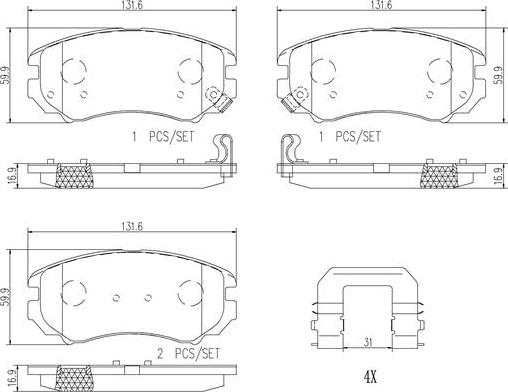 Brembo P30018N - Bremsbelagsatz, Scheibenbremse alexcarstop-ersatzteile.com