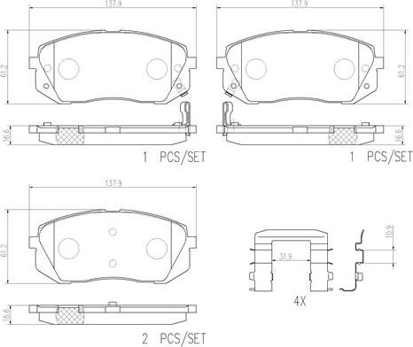 Brembo P30039N - Bremsbelagsatz, Scheibenbremse alexcarstop-ersatzteile.com