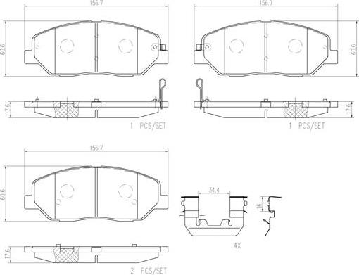 Brembo P30036N - Bremsbelagsatz, Scheibenbremse alexcarstop-ersatzteile.com