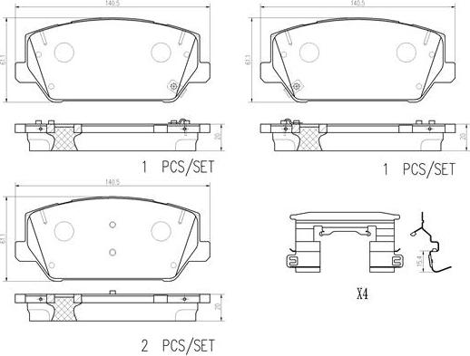 Brembo P30102N - Bremsbelagsatz, Scheibenbremse alexcarstop-ersatzteile.com