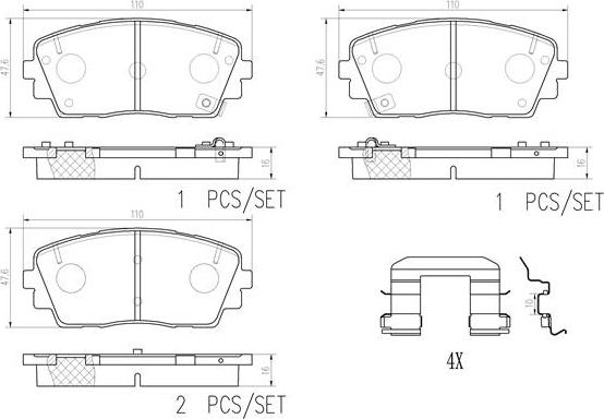 Brembo P30115N - Bremsbelagsatz, Scheibenbremse alexcarstop-ersatzteile.com