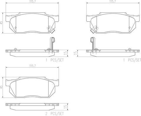 Brembo P28008N - Bremsbelagsatz, Scheibenbremse alexcarstop-ersatzteile.com