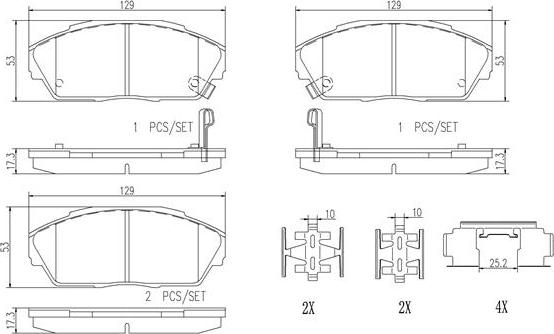 Brembo P28013N - Bremsbelagsatz, Scheibenbremse alexcarstop-ersatzteile.com