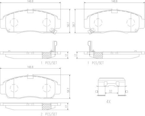 Brembo P28034N - Bremsbelagsatz, Scheibenbremse alexcarstop-ersatzteile.com