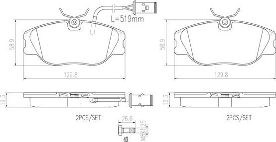 Brembo P23041N - Bremsbelagsatz, Scheibenbremse alexcarstop-ersatzteile.com