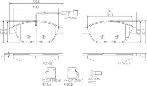 Brembo P23087N - Bremsbelagsatz, Scheibenbremse alexcarstop-ersatzteile.com