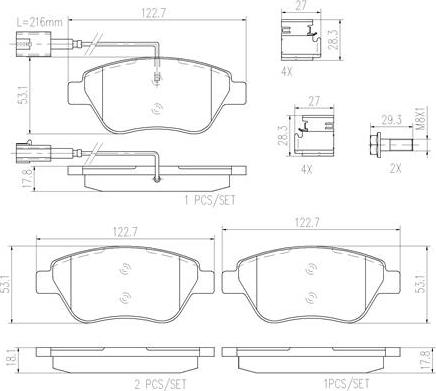 Brembo P23108N - Bremsbelagsatz, Scheibenbremse alexcarstop-ersatzteile.com