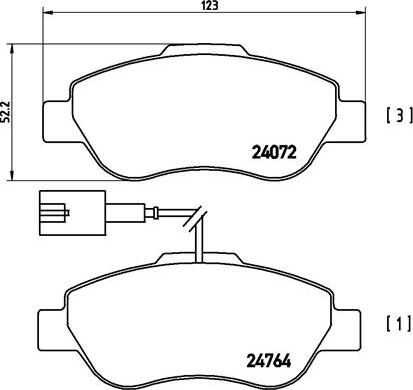 Brembo P 23 107 - Bremsbelagsatz, Scheibenbremse alexcarstop-ersatzteile.com