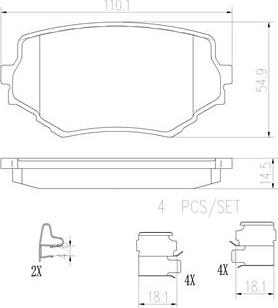 Brembo P79009N - Bremsbelagsatz, Scheibenbremse alexcarstop-ersatzteile.com